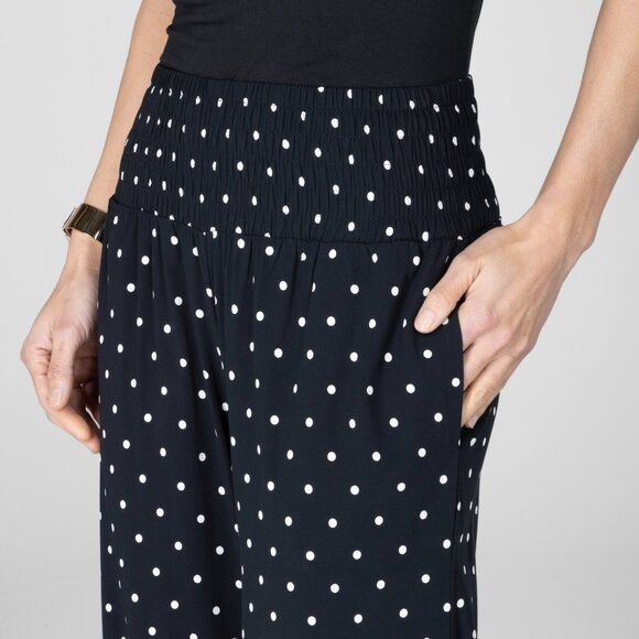 Dot Print Portofino Ankle Resort Pant: Black Dot - Picture 3 of 4